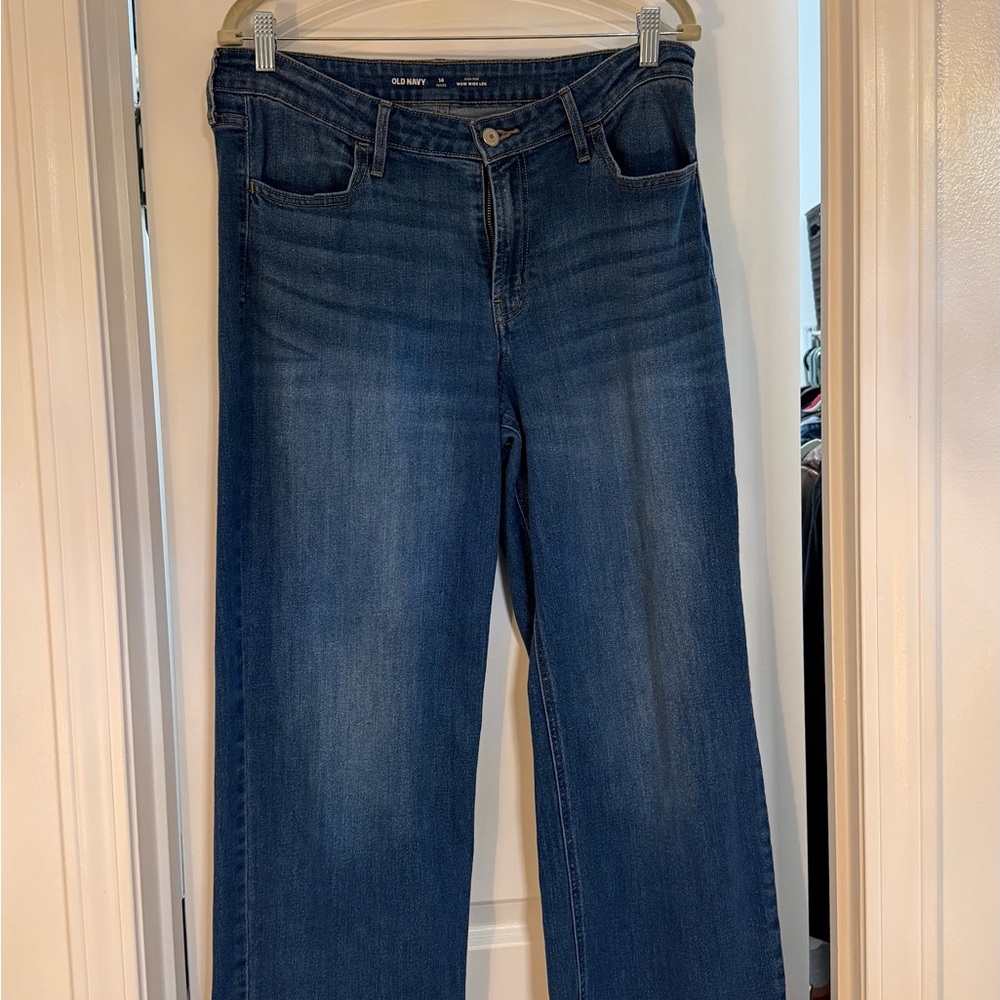 Old Navy Dark Blue High-Rise Wow Wide Leg Jeans
